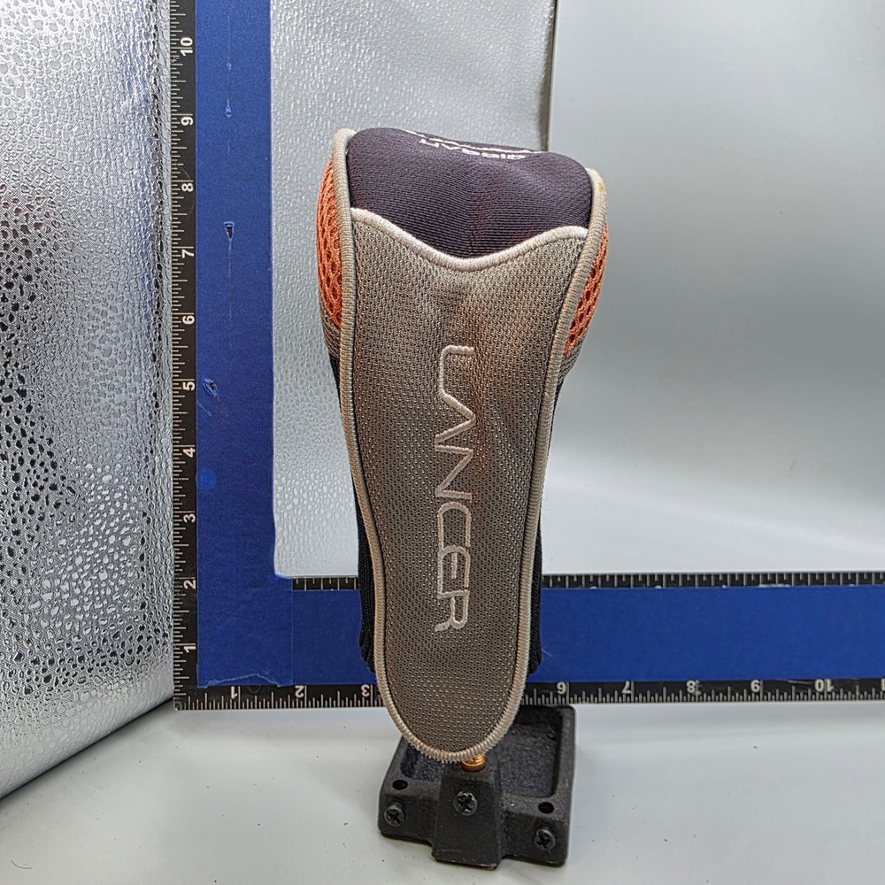 Lancer Golf Club Headcover Black Grey Orange Mesh Padded Fairway Wood Hybrid